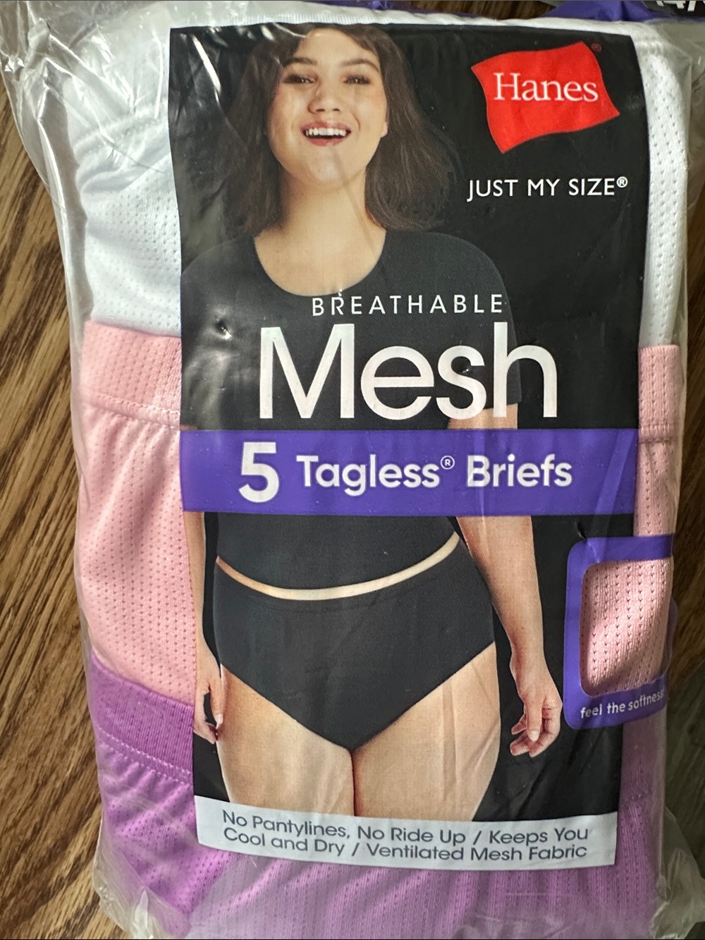 Hanes Mesh Tagless Briefs - Pink, White, Purple - 5 Pack